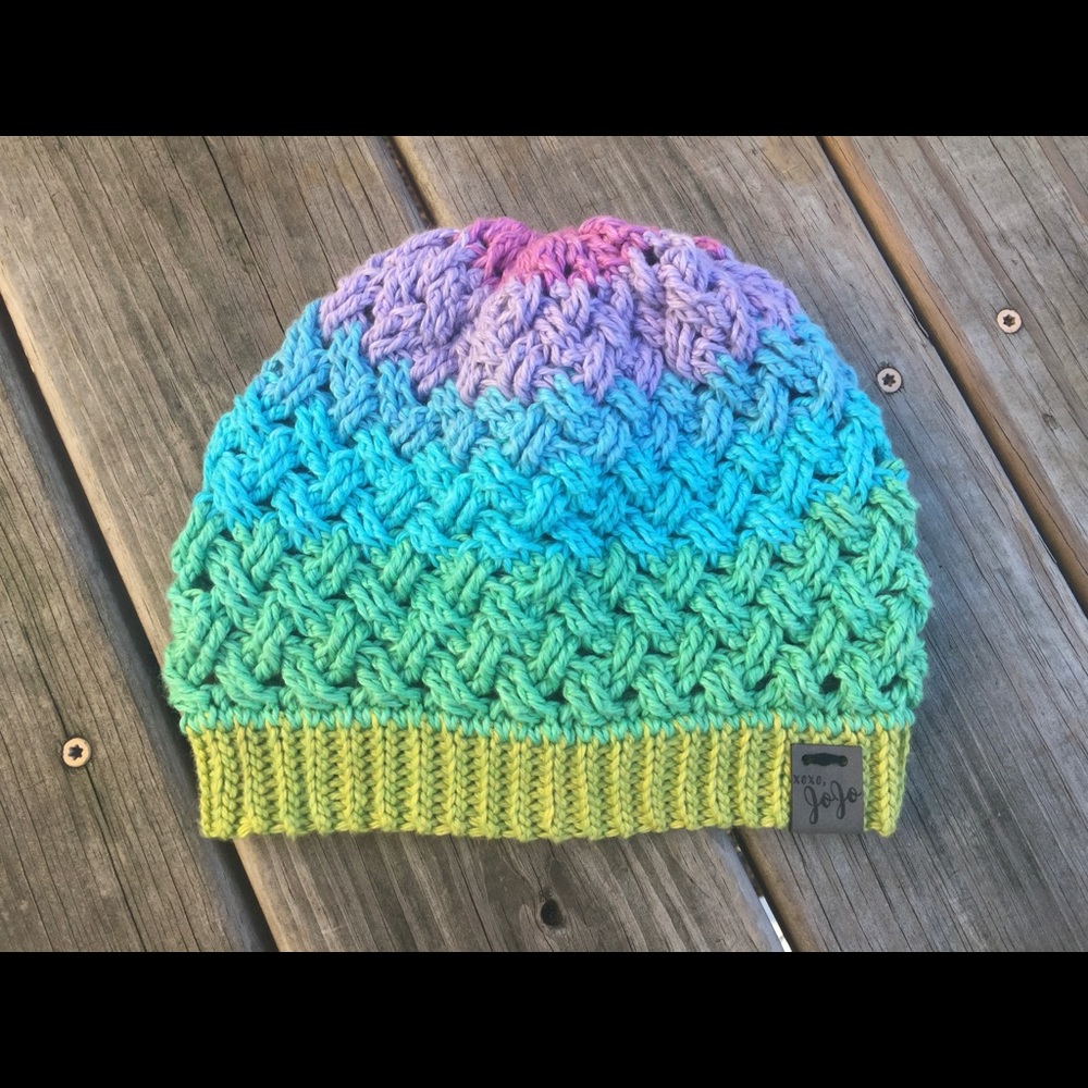 Rainbow Handmade Crochet Beanie